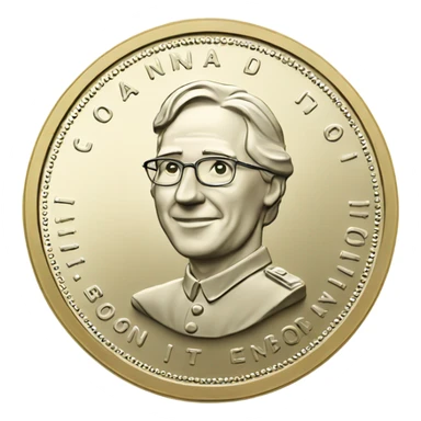 Canadian one dollar coin sticker