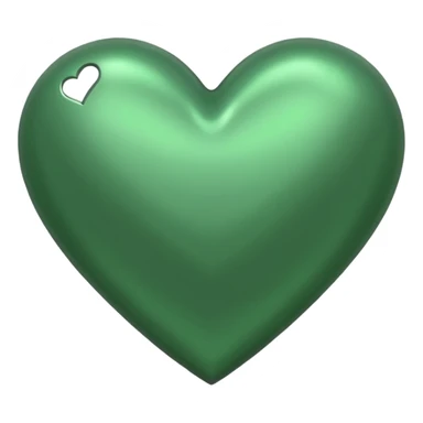 green heart with a metallic silver finish sticker