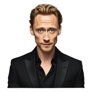 Tom hiddleston black suit an black shirt sticker
