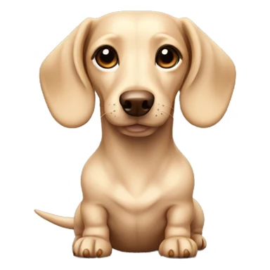 Dachshund cream with brown sticker