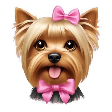 Yorkshire terrier with pink bow sticker
