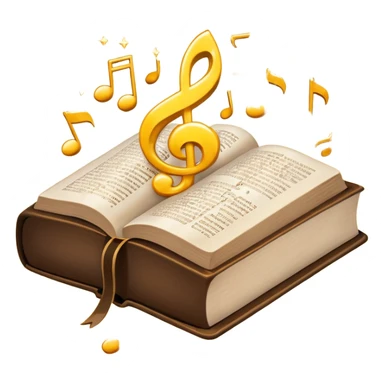 The bible is in the middle and from the left, there are emojis (typical) light(sparkling), salt, music note sticker