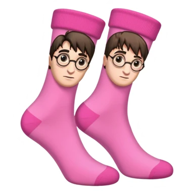 Pink socks with Harry Potter on it sticker