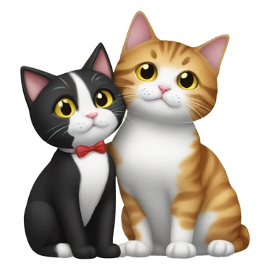 tuxedo cat kissing tabby cat sticker