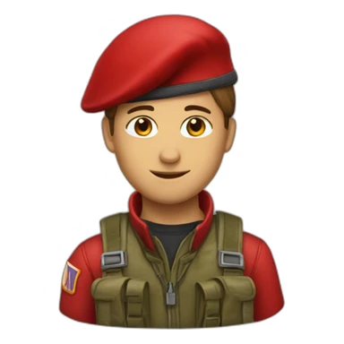 red parachutist beret emojis sticker