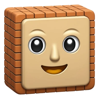 a fuzzy brick sticker