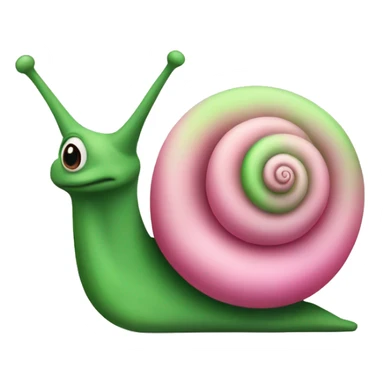 Classy pink and green snail sticker