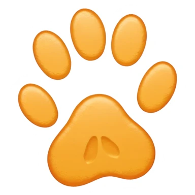 a very light pale pastel yellow-orange pawprint sticker