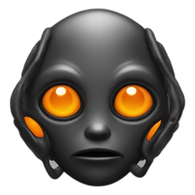 alien black with orange details sticker