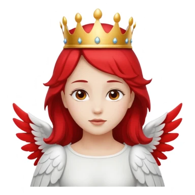 an angel with a red crown on her head, 4 wings sticker