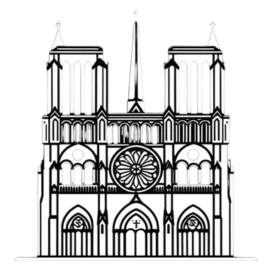 Notre Dame Cathedral in Paris with its iconic Gothic architecture and towers sticker