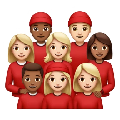 Red group peoples  sticker