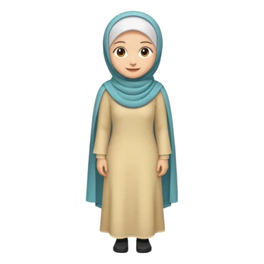 Standing up girl emoji, wearing a hijab. Include the whole body  sticker