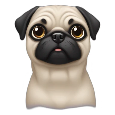 Black pug dog sticker