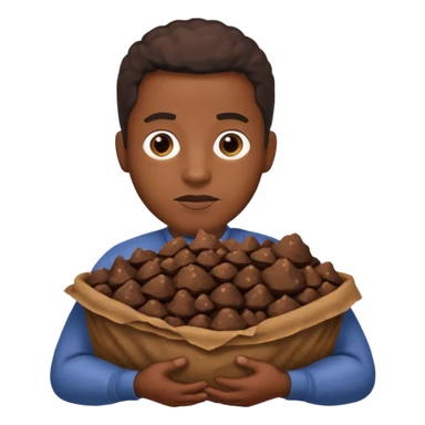 Black guy holding a poop sticker