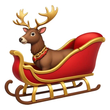 Santas sleigh with Santa in it and deer leading it  sticker