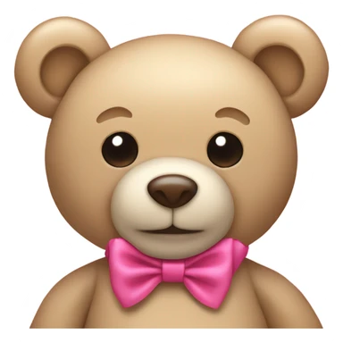 Beige teddy bear with pink bow on its head  sticker