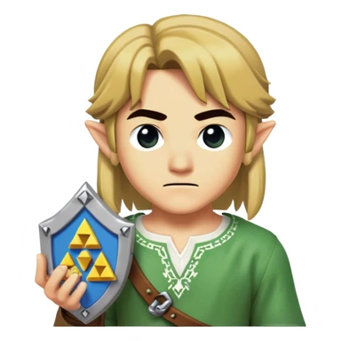 8Bit link but holding React.js logo instead of triforce piece sticker