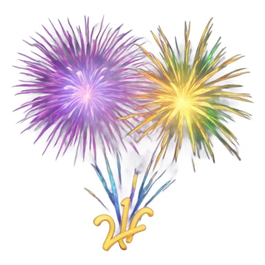 Happy New Year fireworks sticker