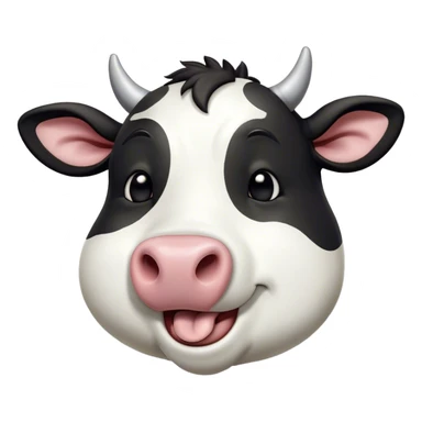 Cinematic Cute Yawning Black and White Cow Portrait Emoji, Head tilted slightly with a dramatic, wide-open yawn, showcasing a smooth, contrasting coat of black and white, floppy ears slightly drooping, round brown eyes barely open in drowsy contentment, Simplified yet irresistibly adorable features, highly detailed, glowing with a soft, cozy glow, high shine, relaxed yet expressive, stylized with a touch of modern whimsy, bright and endearing, soft glowing outline, capturing the essence of a sleepy yet affectionate cow, so drowsy it feels like it could stride out of the screen and curl up for a nap! sticker