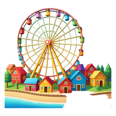 ferris wheel with colorful cabins, festive atmosphere sticker