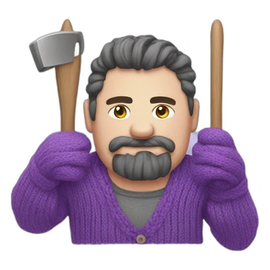 tools knitting violet sweater sticker