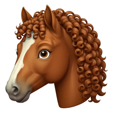 retro horse curly hair sticker