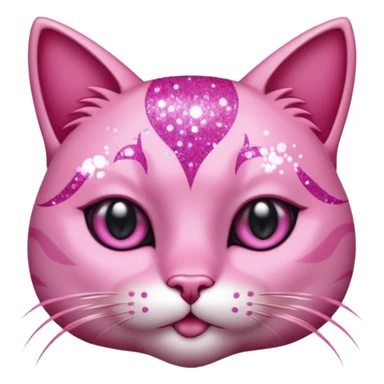 glitter sexy pink cat sticker