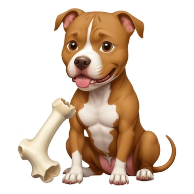Pitbull eating a bone sticker
