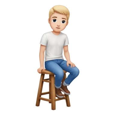 a person sitting on stool with backs turned

 sticker