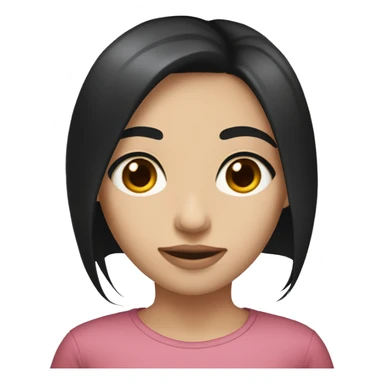 Girl with fair skin, long-ish black hair, and dark hazel-ish eyes sticker