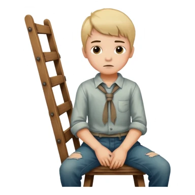 Boy tied to chair sticker