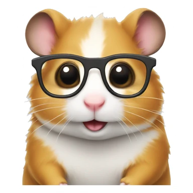 hamster with glasses sticker