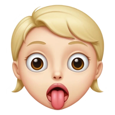With big eyes and the tongue out sticker