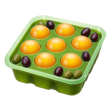 Fancy Gelatin mold green with olives and eggs floating inside sticker