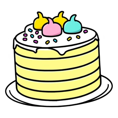 cake with frosting and sprinkles sticker