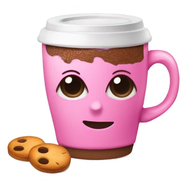Taza rosada de café con malvadiscos  sticker
