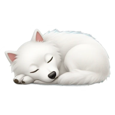 white spitz sleeping sticker