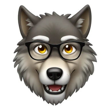 angry wolf with glasses sticker