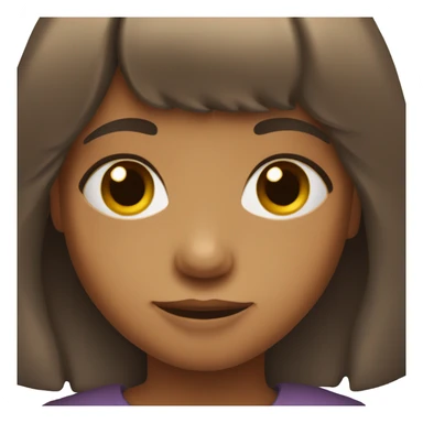 brown child, short brown hair, bangs, brown eyes sticker
