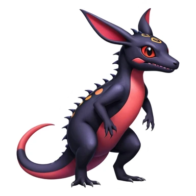 Salandit-Umbreon-Noibat-Fakémon-hybrid-creature (full body)  sticker
