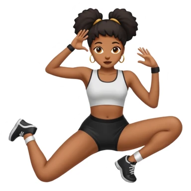 Black girl twerking on the ground  sticker