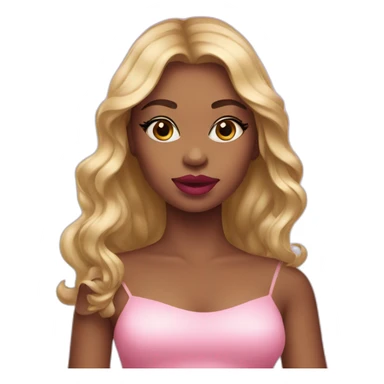 girl with a pink lip gloss sticker