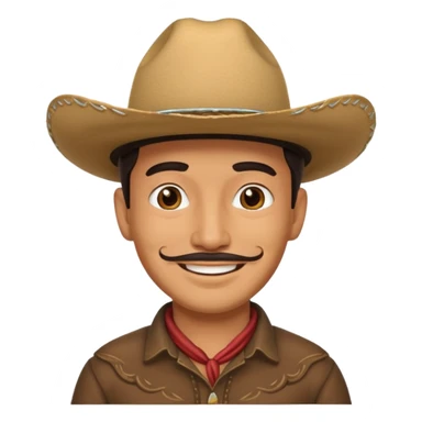 Smiling Mexican man with cow boy hat  sticker