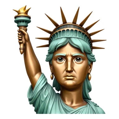 Statue of liberty with Donald Trump face sticker