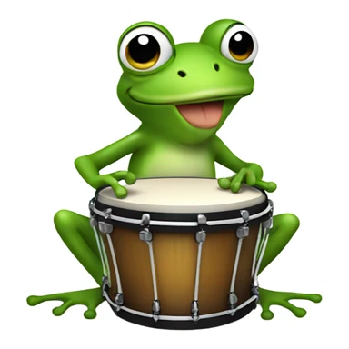 frog playing bongos sticker