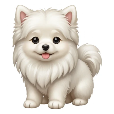 Small long-haired white dog sticker