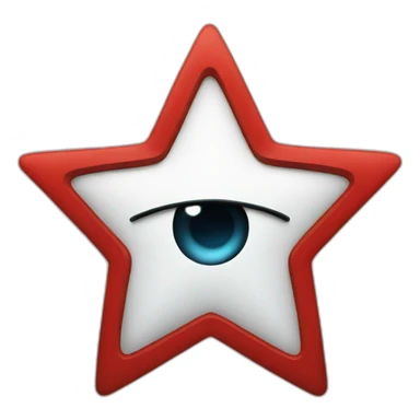 red star covering the right eye sticker