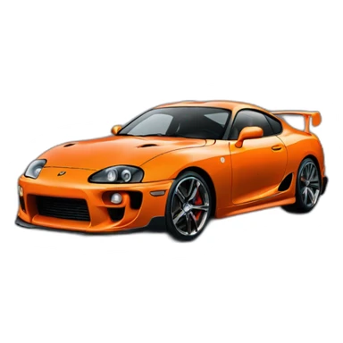 supra orange car sticker