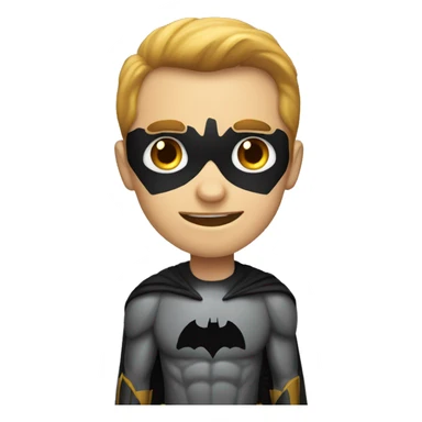 A batman emoji that is not larger than text in message sticker